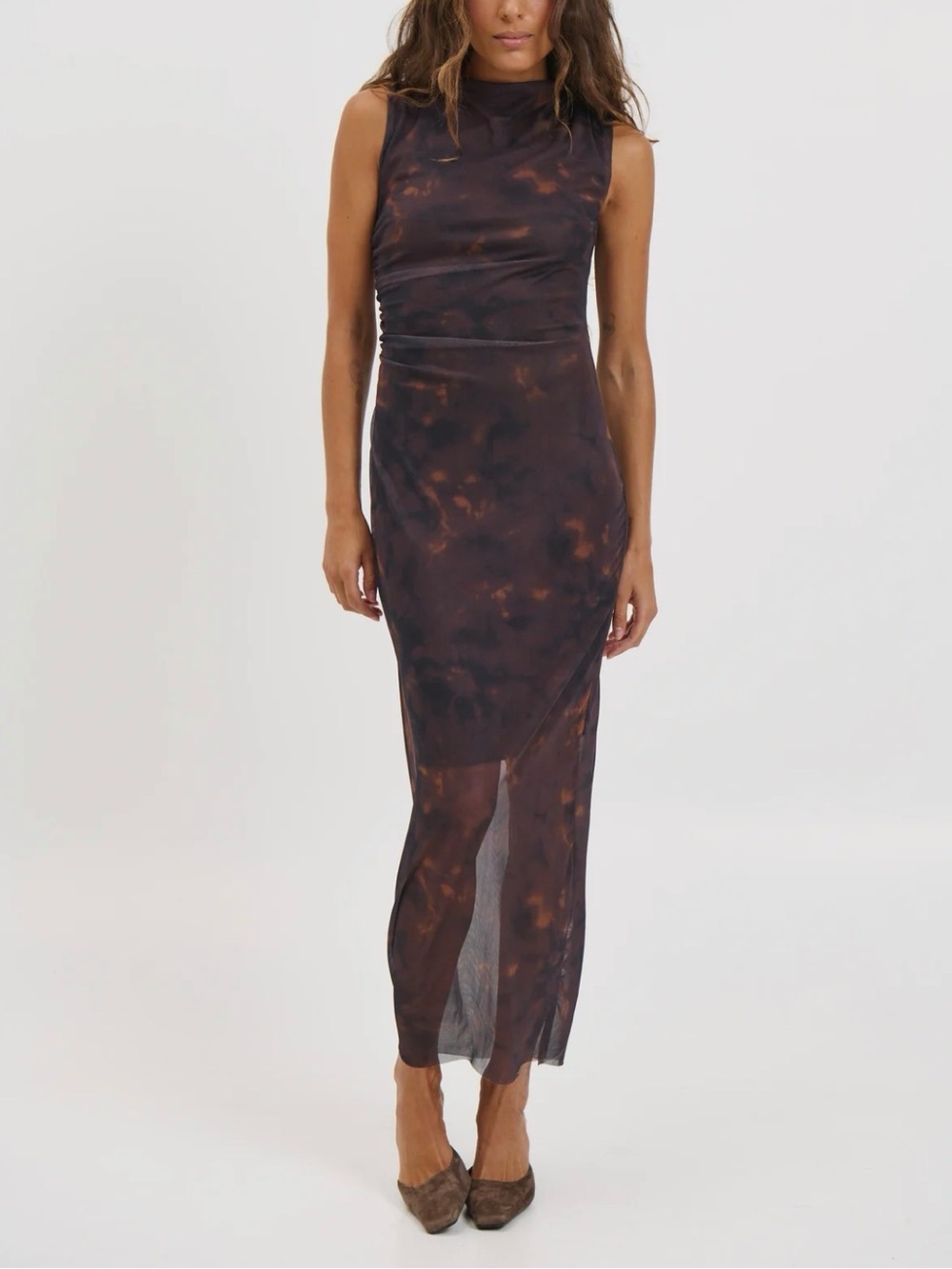 Bronze Snake Arnica Maxi Dress Brown